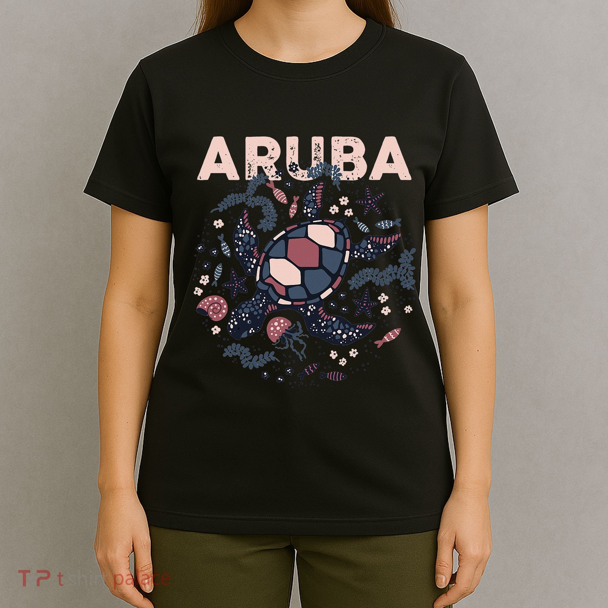 Aruba Travel Summer Vacation Aruban Turtle Tropical Island T-Shirt