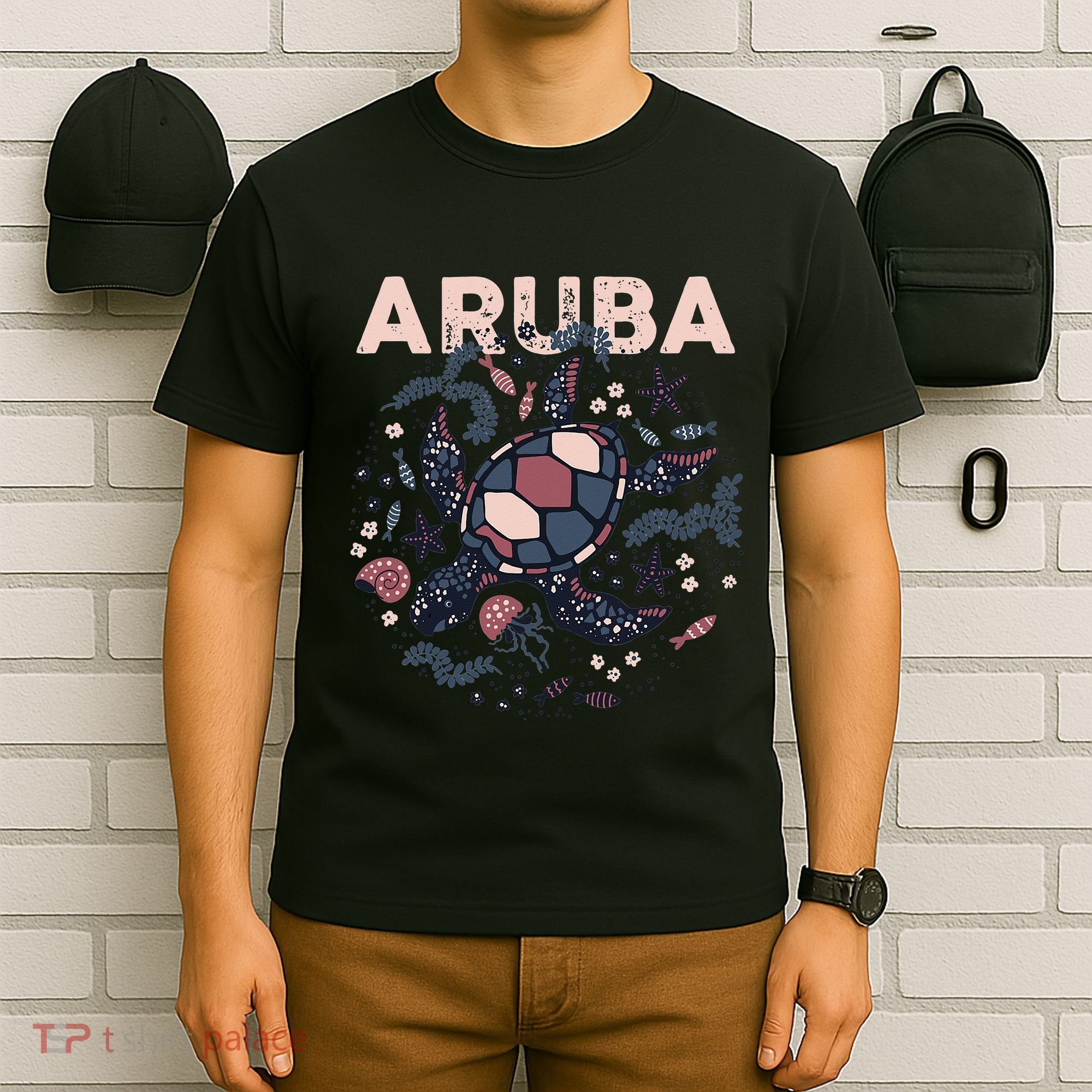 Aruba Travel Summer Vacation Aruban Turtle Tropical Island T-Shirt