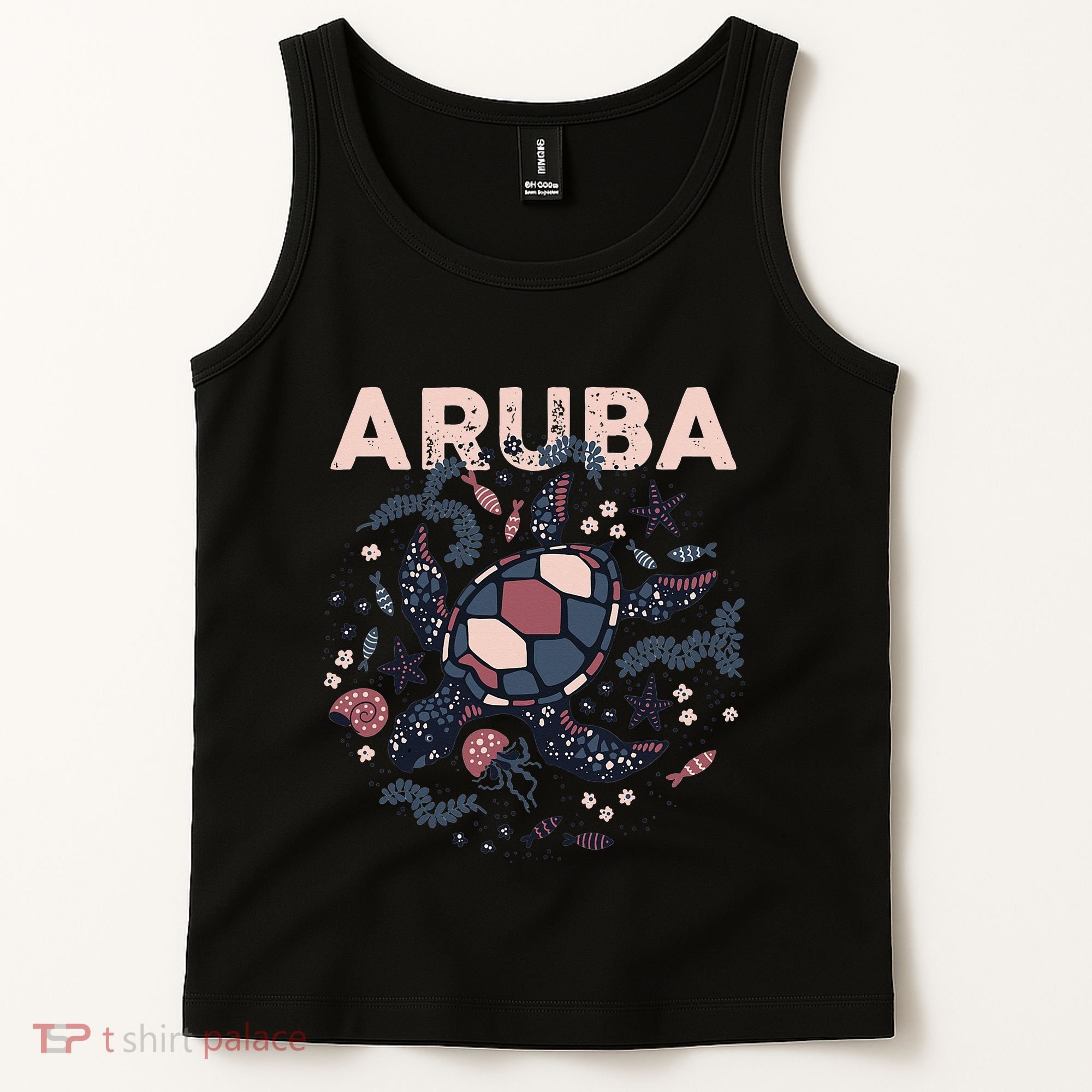 Aruba Travel Summer Vacation Aruban Turtle Tropical Island Tank Top