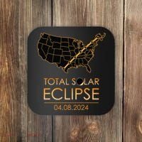 America Total Solar Eclipse April 8 2024 Usa Map Totality Coaster thumb 0