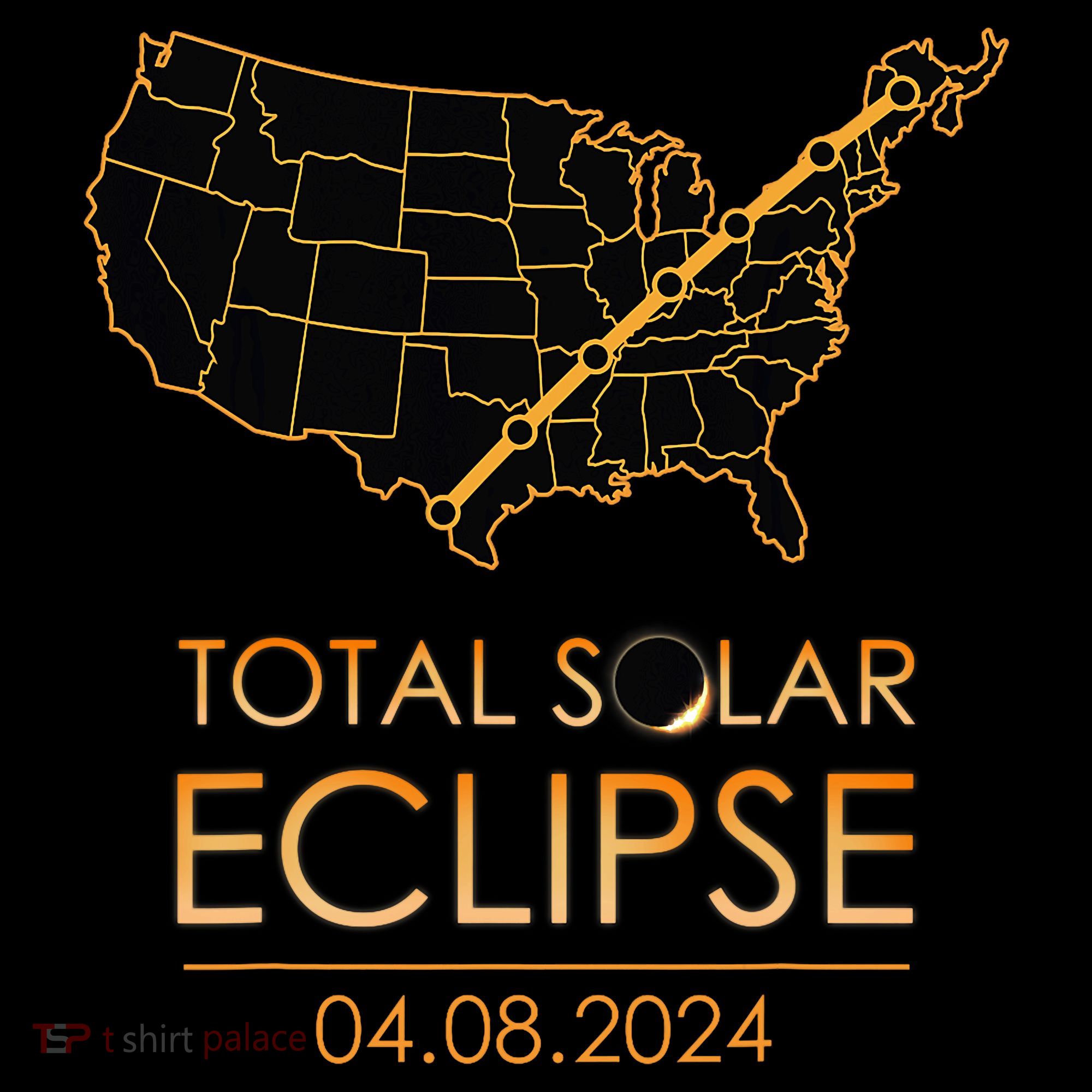 America Total Solar Eclipse April 8 2024 Usa Map Totality Women's Hoodie
