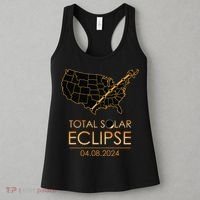 America Total Solar Eclipse April 8 2024 Usa Map Totality Women's Tank Top thumb 3