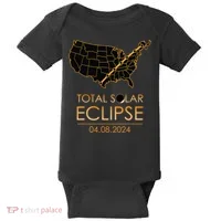 America Total Solar Eclipse April 8 2024 Usa Map Totality Baby Bodysuit thumb 0