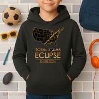 America Total Solar Eclipse April 8 2024 Usa Map Totality Kids Hoodie thumb 2