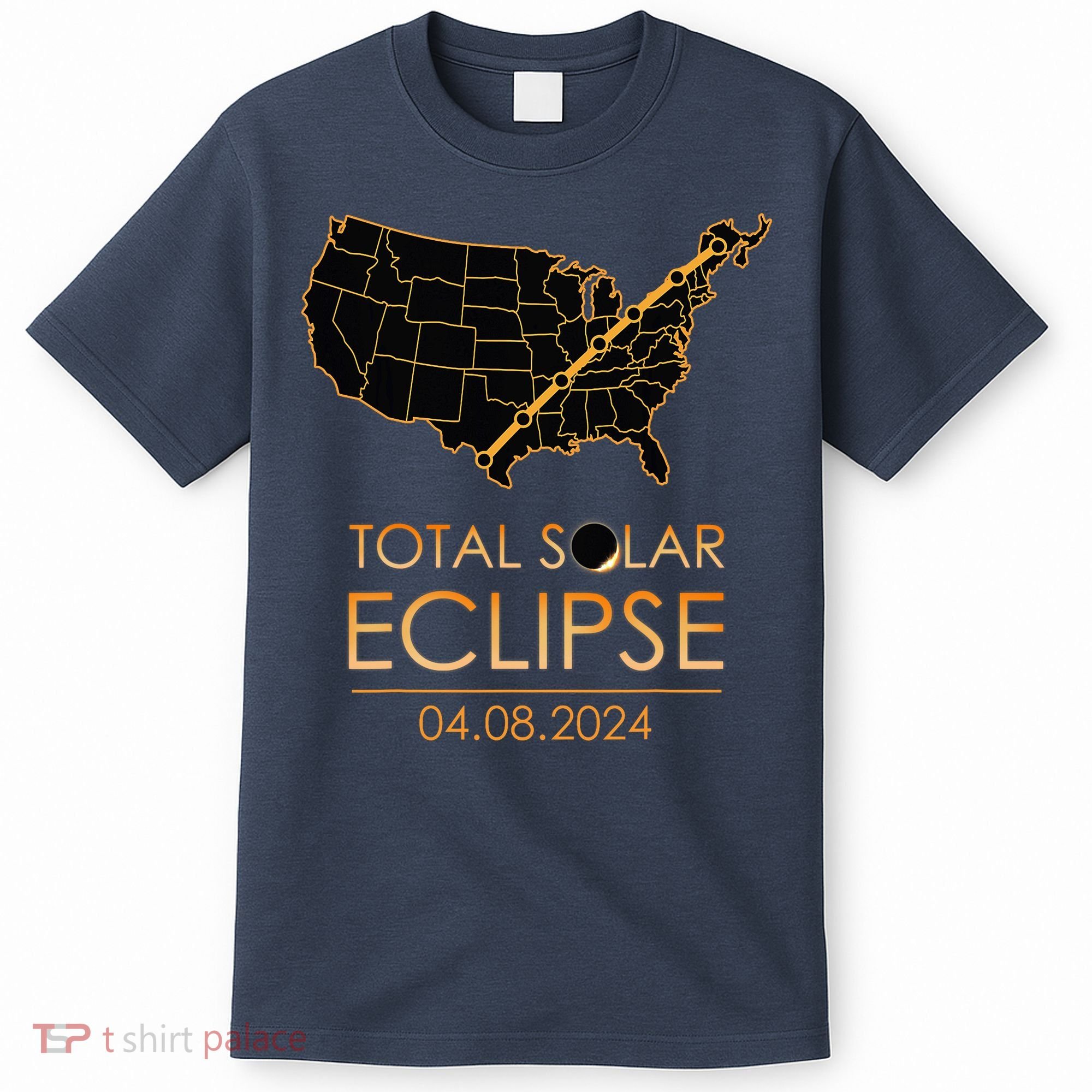 America Total Solar Eclipse April 8 2024 Usa Map Totality T-Shirt