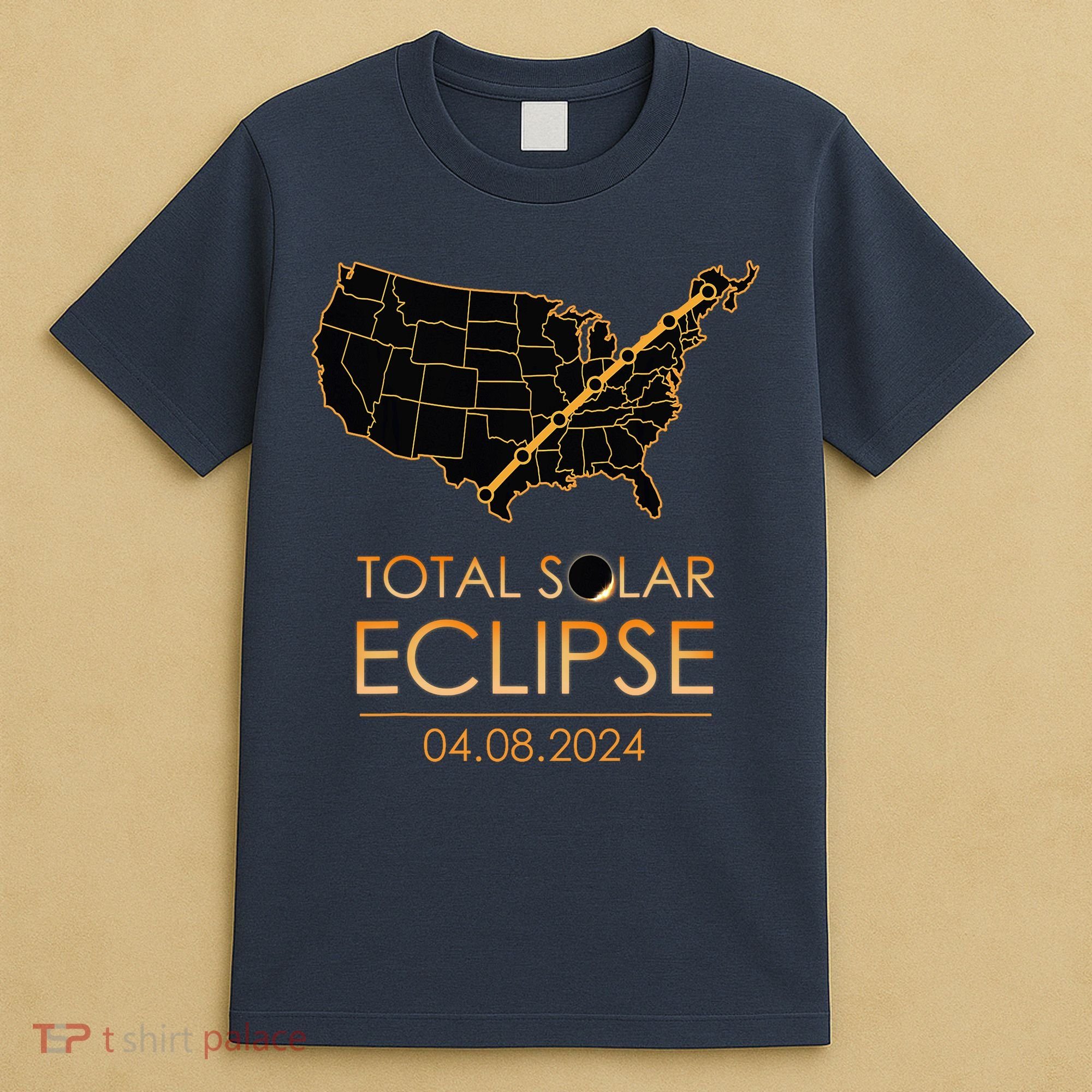 America Total Solar Eclipse April 8 2024 Usa Map Totality T-Shirt