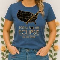 America Total Solar Eclipse April 8 2024 Usa Map Totality Women's T-Shirt thumb 2
