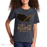 America Total Solar Eclipse April 8 2024 Usa Map Totality Kids T-Shirt thumb 2