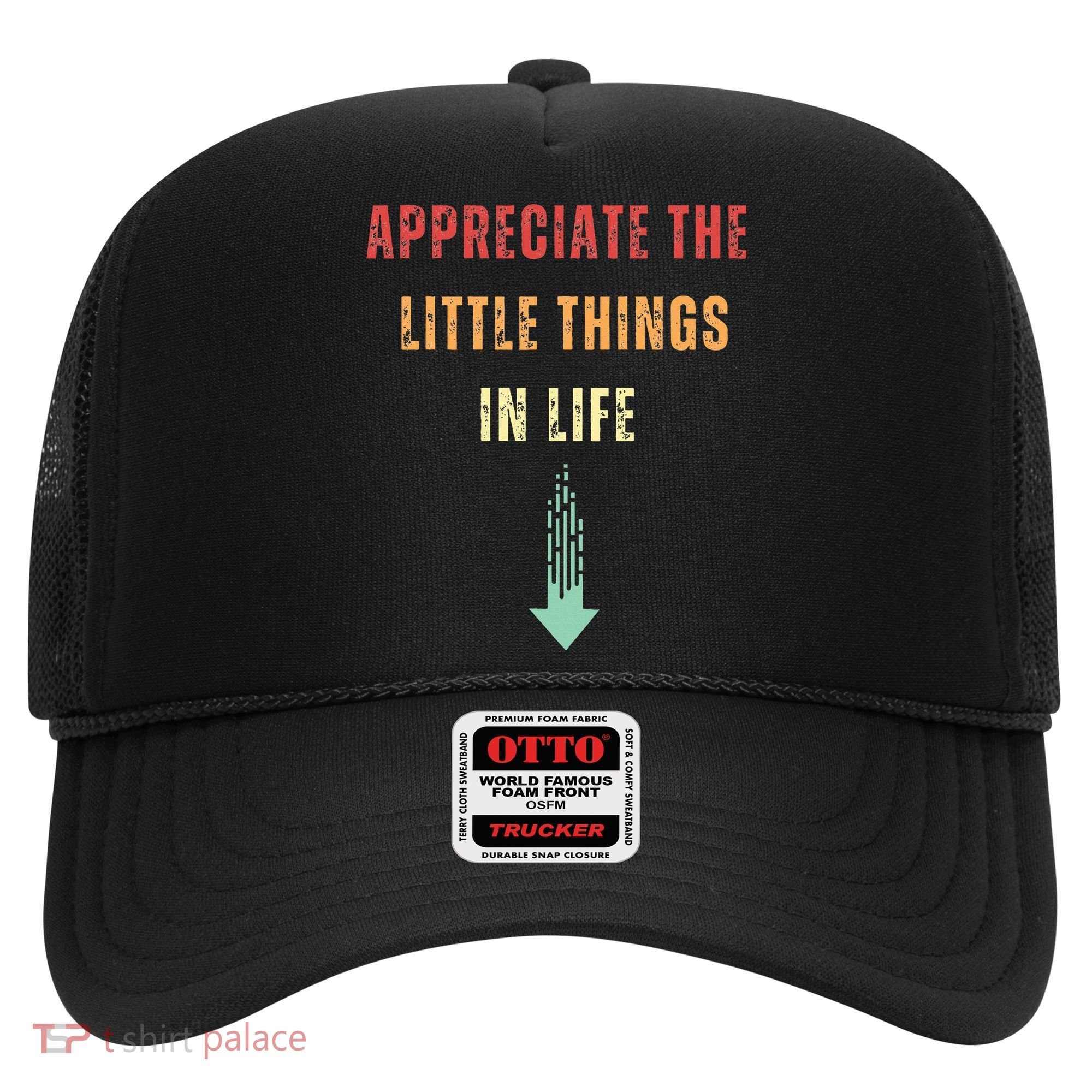 Appreciate The Small Things In Life Funny Arrow Sarcasm Pun Hat