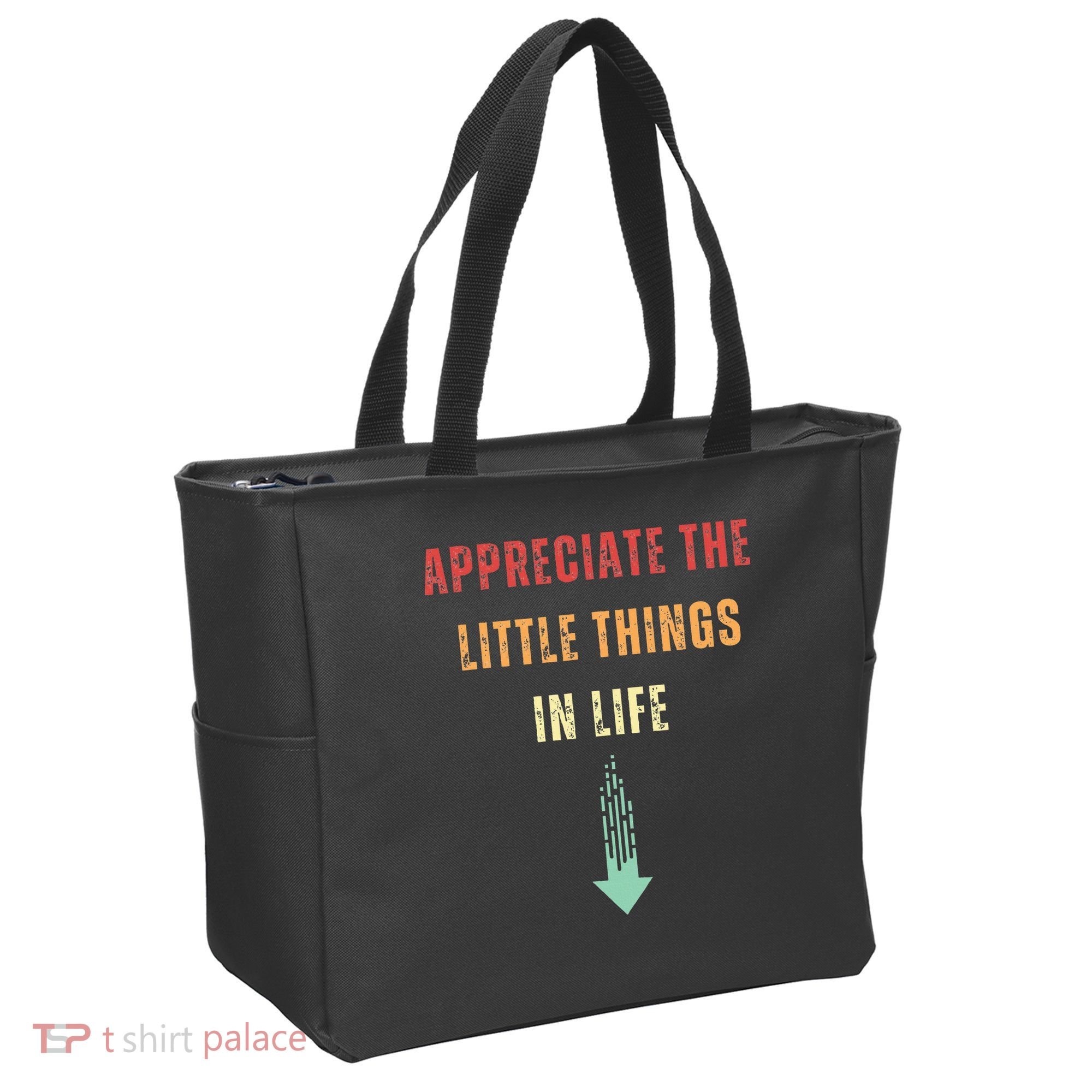 Appreciate The Small Things In Life Funny Arrow Sarcasm Pun Tote Bag