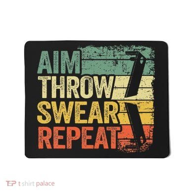 Aim Throw Swear Repeat Vintage Bean Bag Toss Funny Cornhole Mousepad