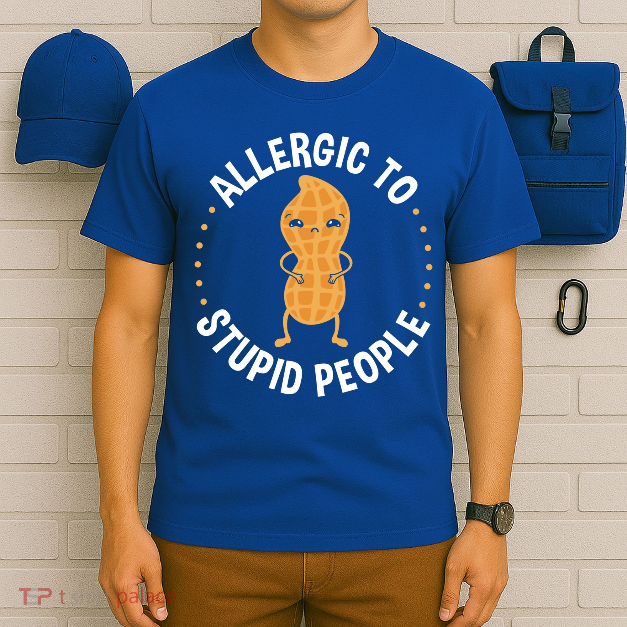 Allergic To Stupid People Peanut Allergy Cute Gift T-Shirt