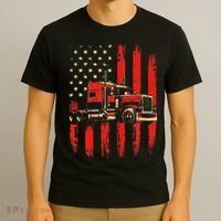 American Trucker Semi Truck Driver Trucking Big Rig T-Shirt thumb 3