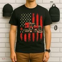 American Trucker Semi Truck Driver Trucking Big Rig T-Shirt thumb 6