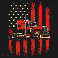American Trucker Semi Truck Driver Trucking Big Rig Bucket Hat thumb 4