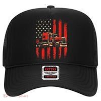 American Trucker Semi Truck Driver Trucking Big Rig Hat thumb 0