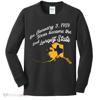 Alaska Texas Shirts Funny Alaska Vs Texas Kids Long Sleeve Shirt
