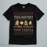 Ateesdas Tech Support I'm Here to Delete Your Cookies xmas Ugly T-Shirt thumb 5