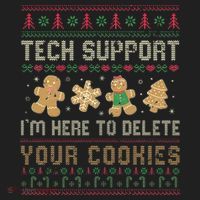 Ateesdas Tech Support I'm Here to Delete Your Cookies xmas Ugly Beanie thumb 2