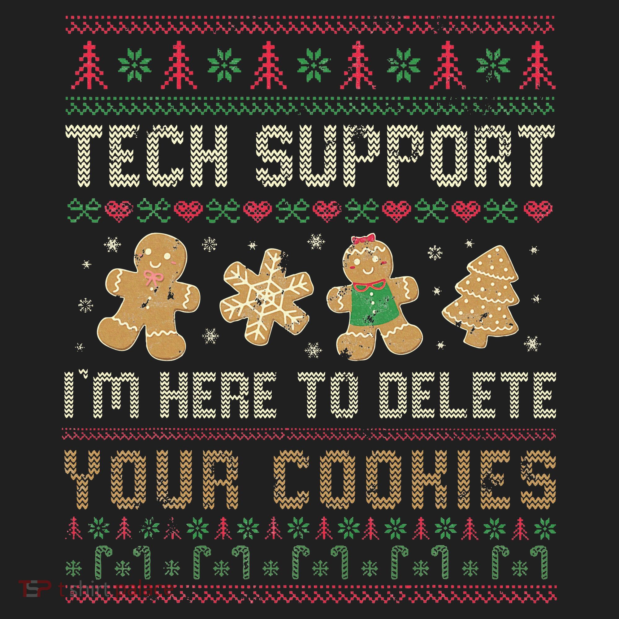 Ateesdas Tech Support I'm Here to Delete Your Cookies xmas Ugly Beanie