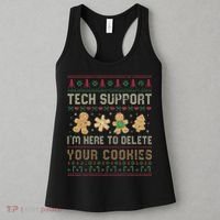 Ateesdas Tech Support I'm Here to Delete Your Cookies xmas Ugly Women's Tank Top thumb 3