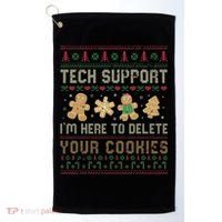 Ateesdas Tech Support I'm Here to Delete Your Cookies xmas Ugly Golf Towel thumb 0