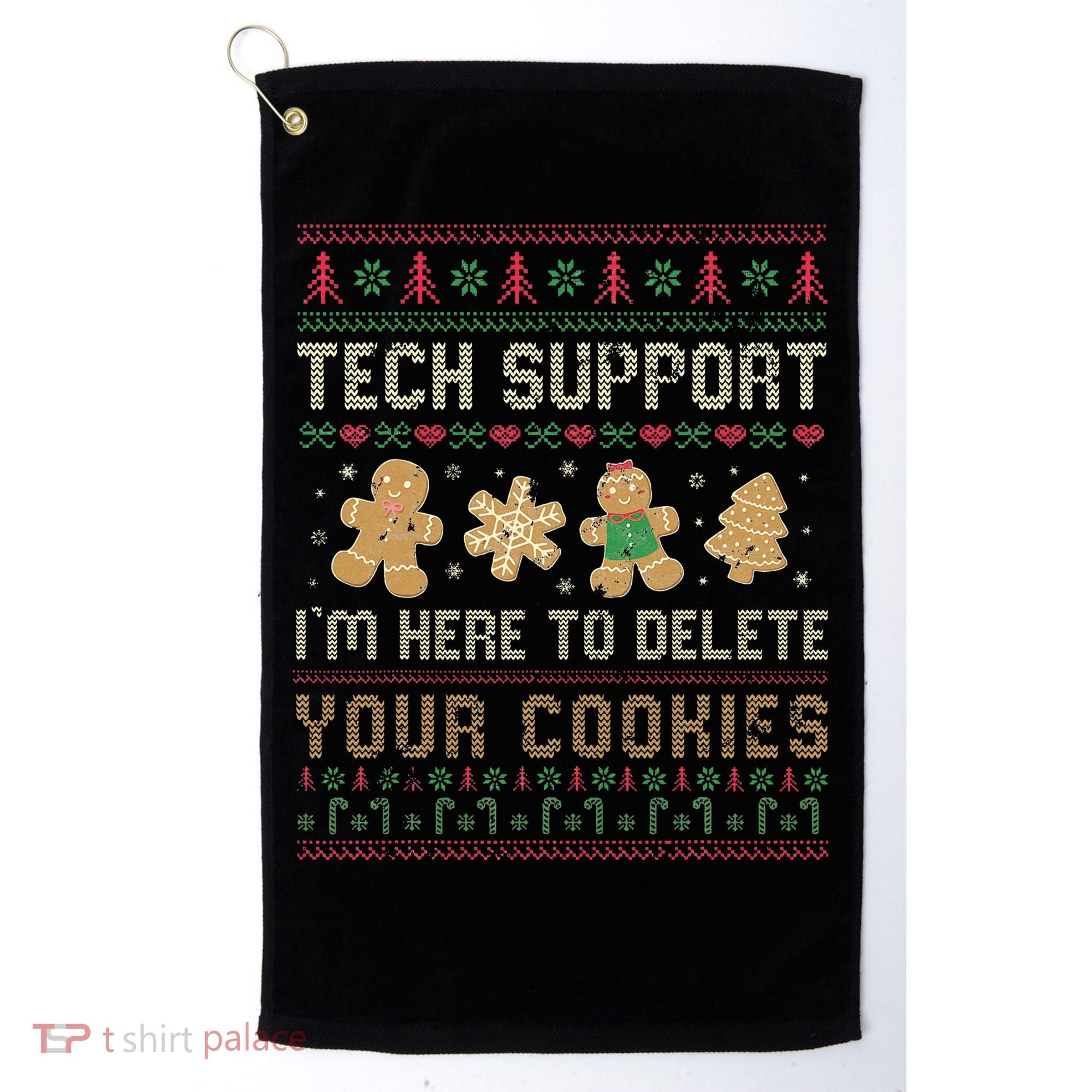 Ateesdas Tech Support I'm Here to Delete Your Cookies xmas Ugly Golf Towel