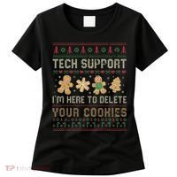 Ateesdas Tech Support I'm Here to Delete Your Cookies xmas Ugly Women's T-Shirt thumb 0