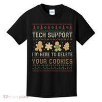 Ateesdas Tech Support I'm Here to Delete Your Cookies xmas Ugly Kids T-Shirt thumb 0
