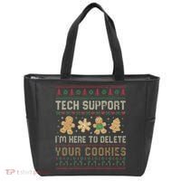 Ateesdas Tech Support I'm Here to Delete Your Cookies xmas Ugly Tote Bag thumb 0