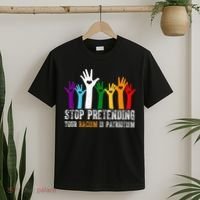 Anti Trump Stop Pretending Your Racism Is Patriotism T-Shirt thumb 2