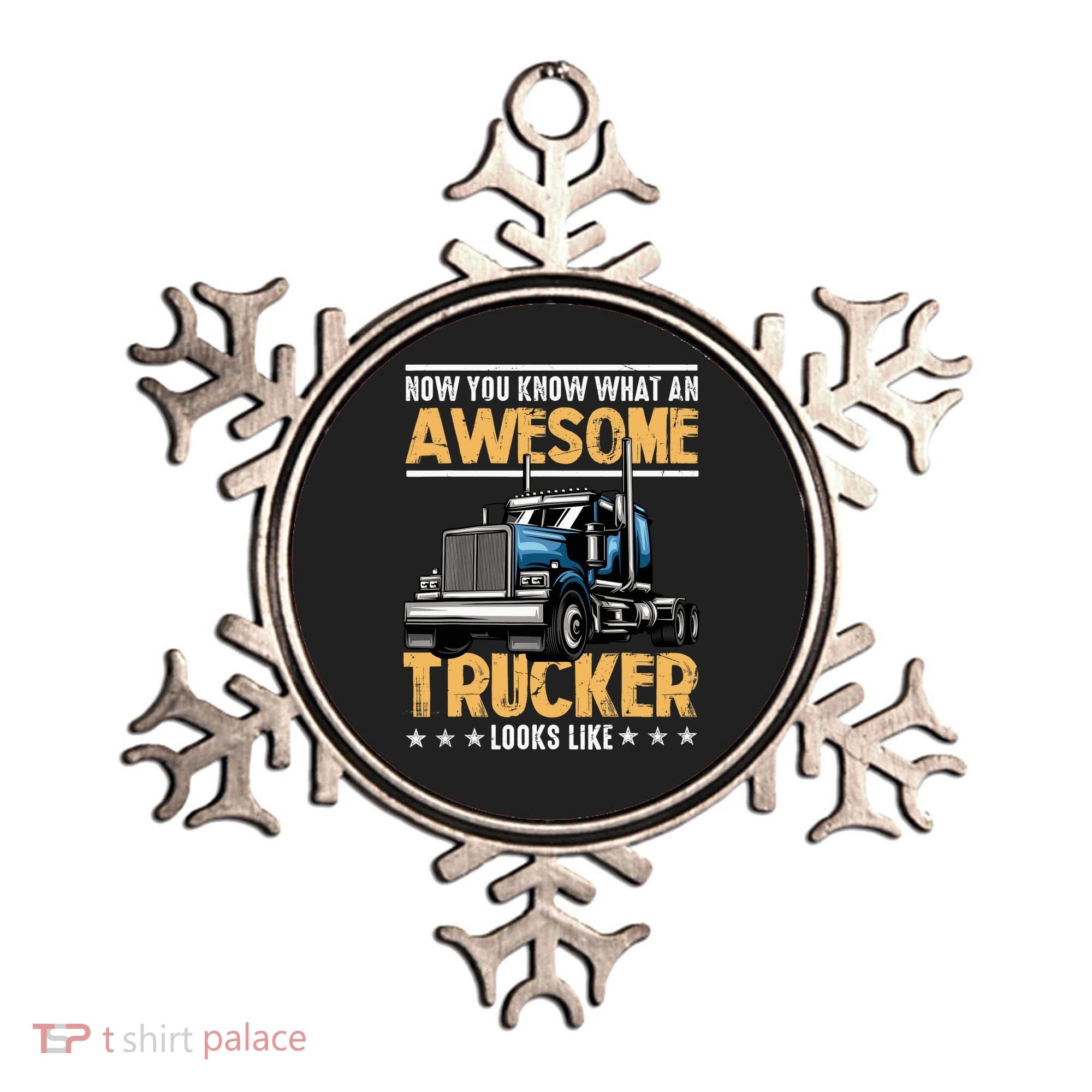 Awesome Trucker Semi Truck Driver 18 Wheeler Mechanic Funny Ornament