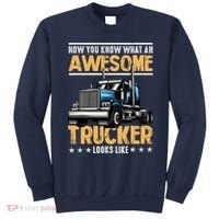 Awesome Trucker Semi Truck Driver 18 Wheeler Mechanic Funny Sweatshirt thumb 0