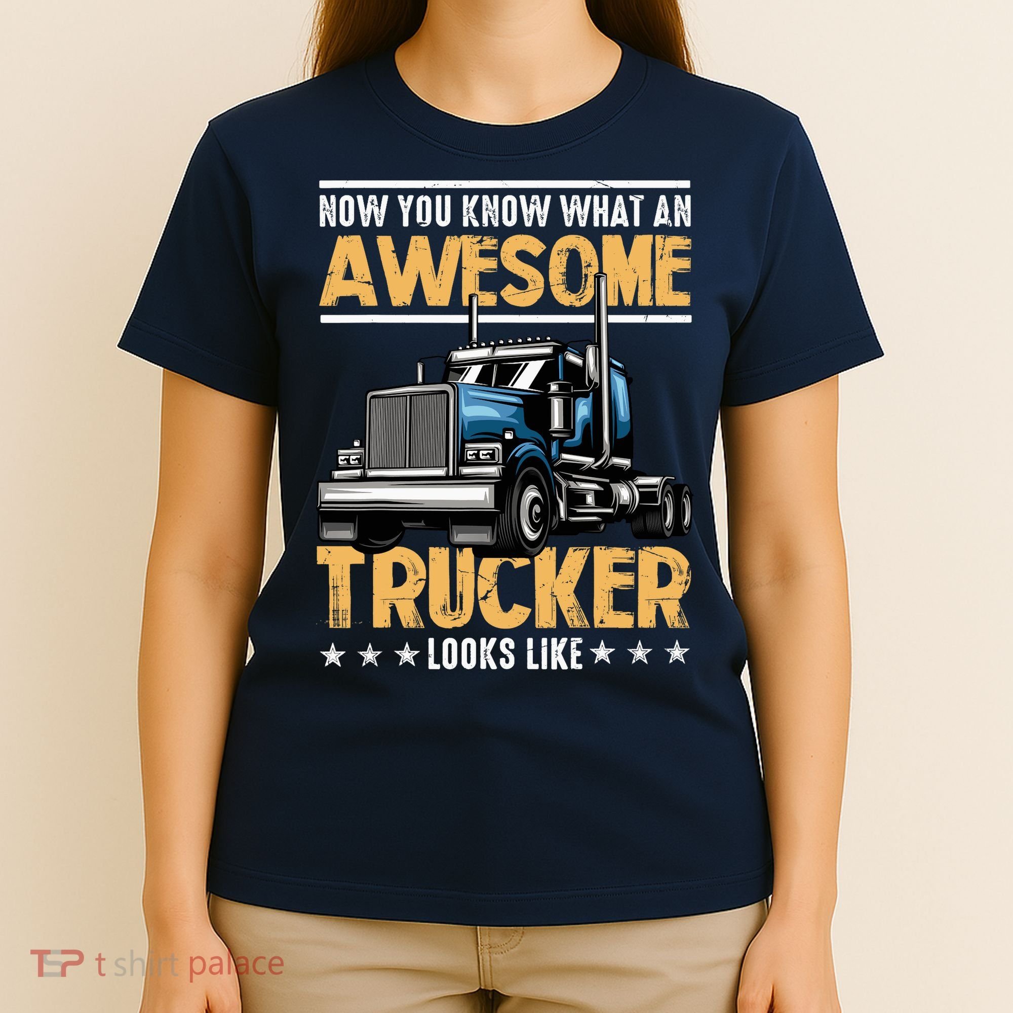 Awesome Trucker Semi Truck Driver 18 Wheeler Mechanic Funny T-Shirt