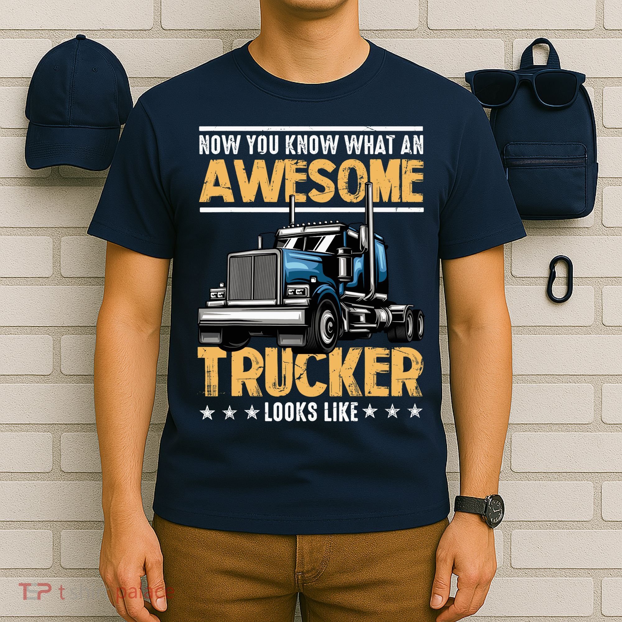 Awesome Trucker Semi Truck Driver 18 Wheeler Mechanic Funny T-Shirt