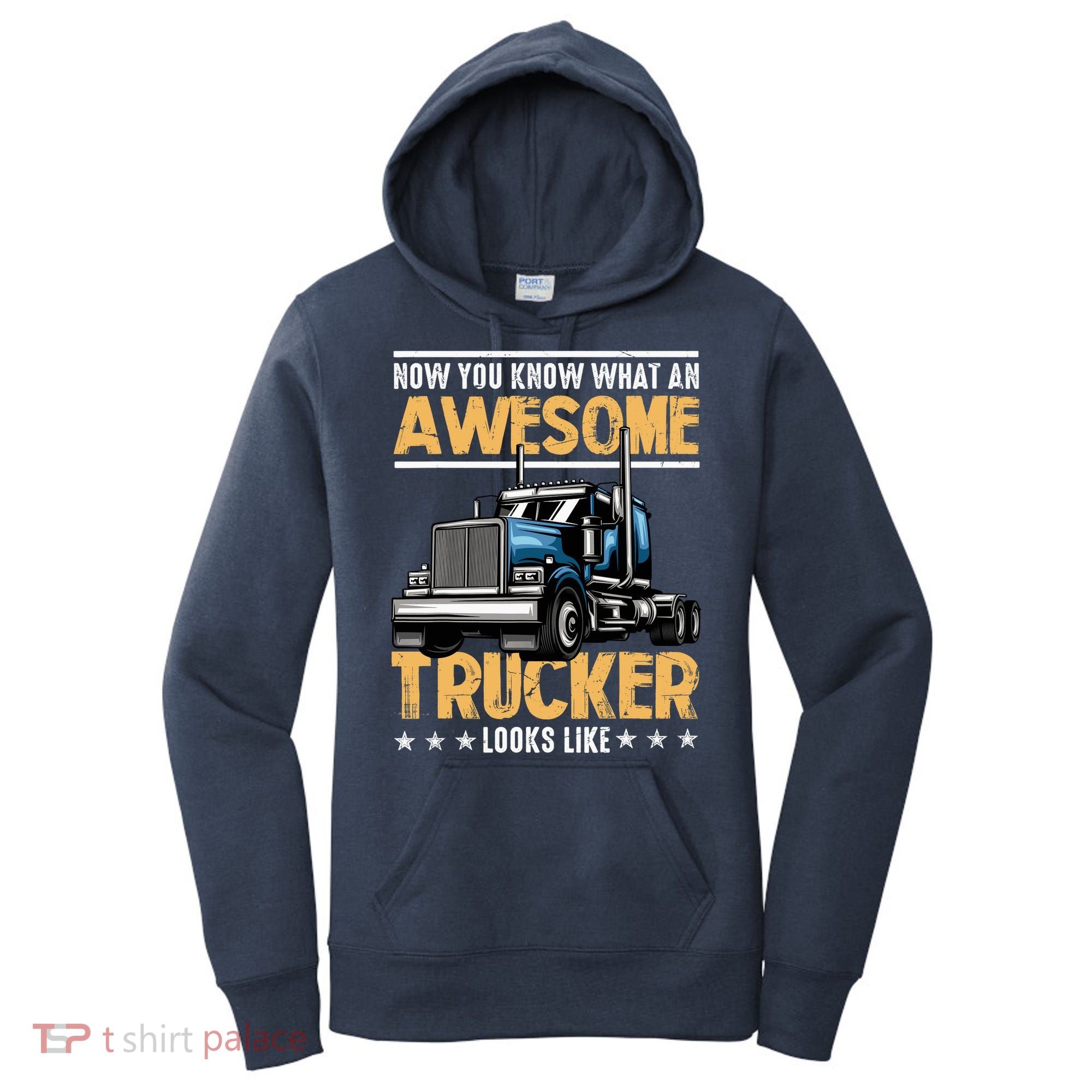 Awesome Trucker Semi Truck Driver 18 Wheeler Mechanic Funny Women's Hoodie