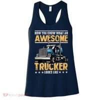 Awesome Trucker Semi Truck Driver 18 Wheeler Mechanic Funny Women's Tank Top thumb 0