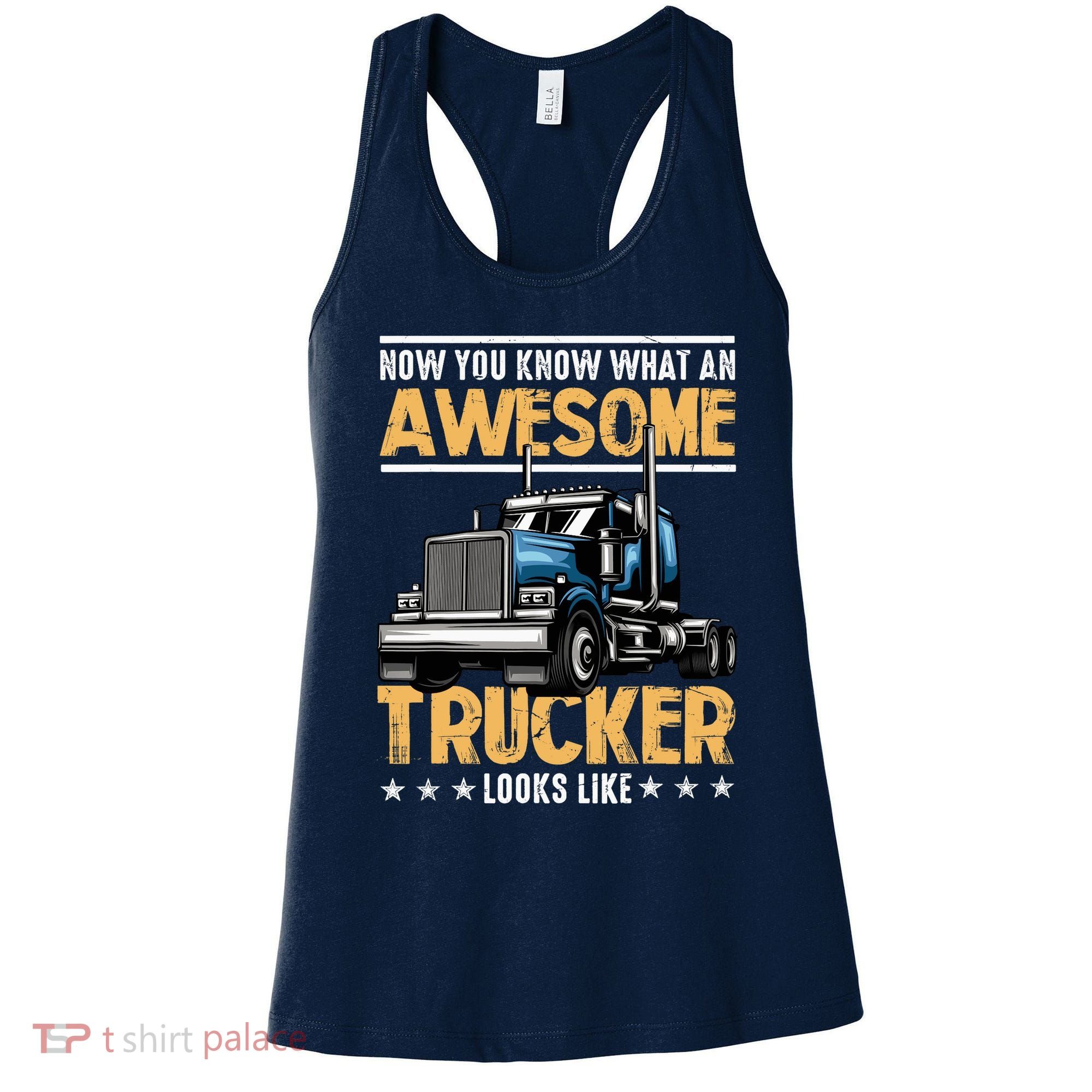 Awesome Trucker Semi Truck Driver 18 Wheeler Mechanic Funny Women's Tank Top