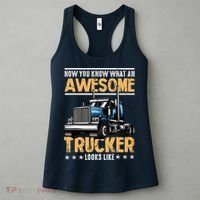 Awesome Trucker Semi Truck Driver 18 Wheeler Mechanic Funny Women's Tank Top thumb 3