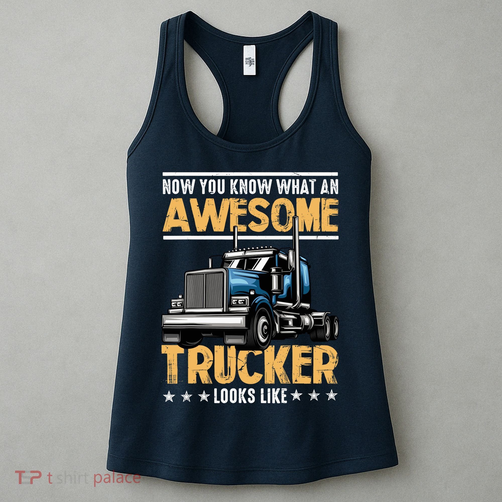 Awesome Trucker Semi Truck Driver 18 Wheeler Mechanic Funny Women's Tank Top