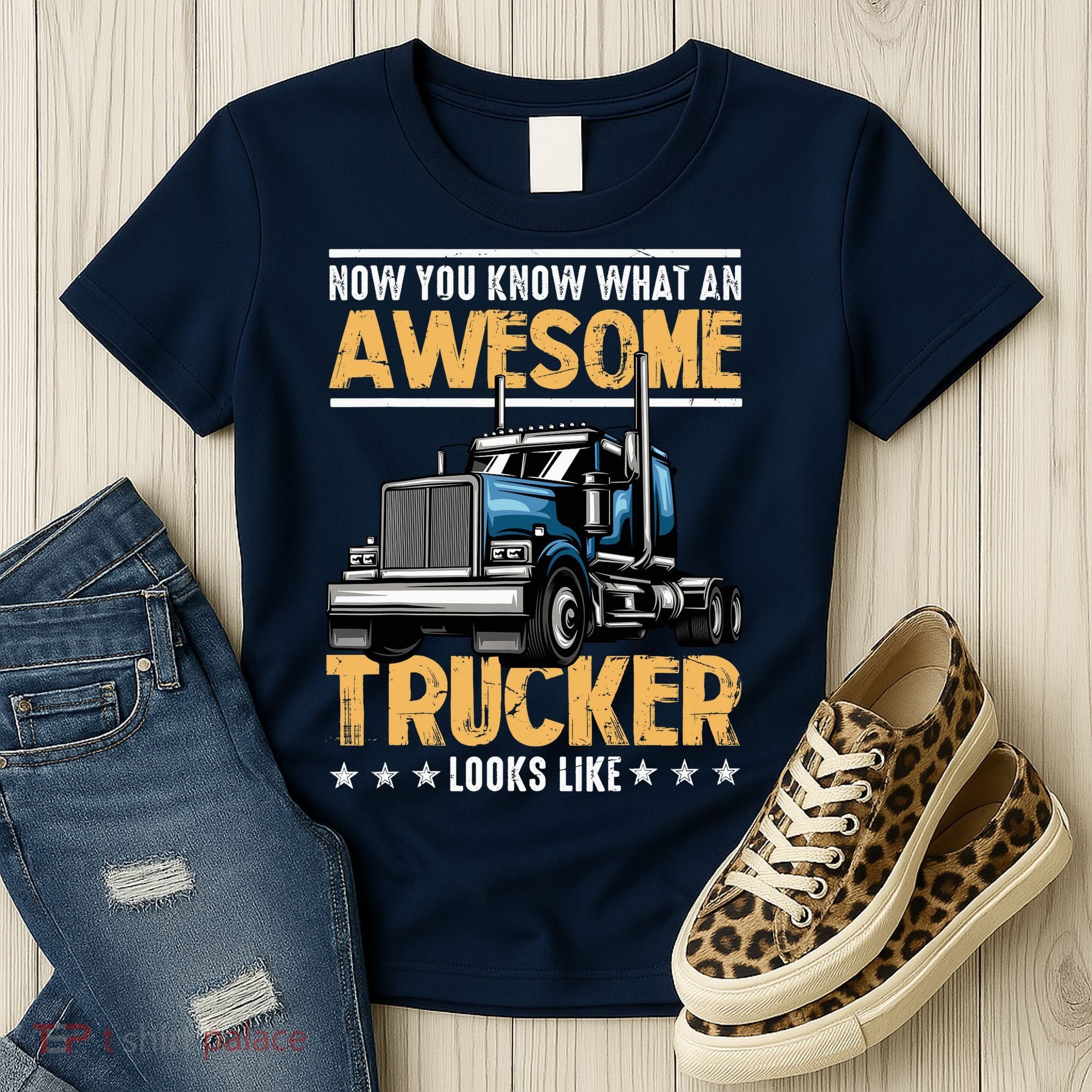 Awesome Trucker Semi Truck Driver 18 Wheeler Mechanic Funny Women's T-Shirt