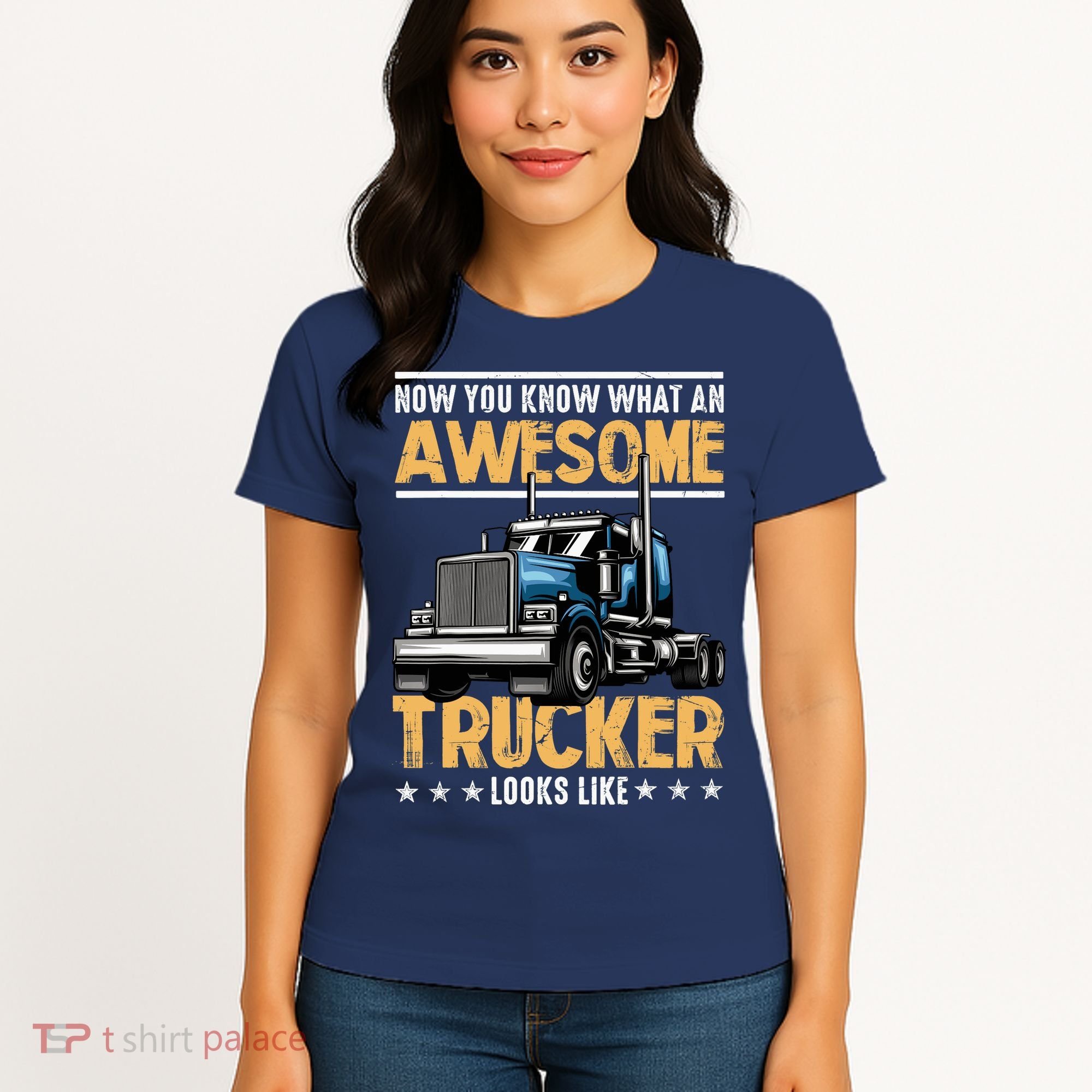 Awesome Trucker Semi Truck Driver 18 Wheeler Mechanic Funny Women's T-Shirt