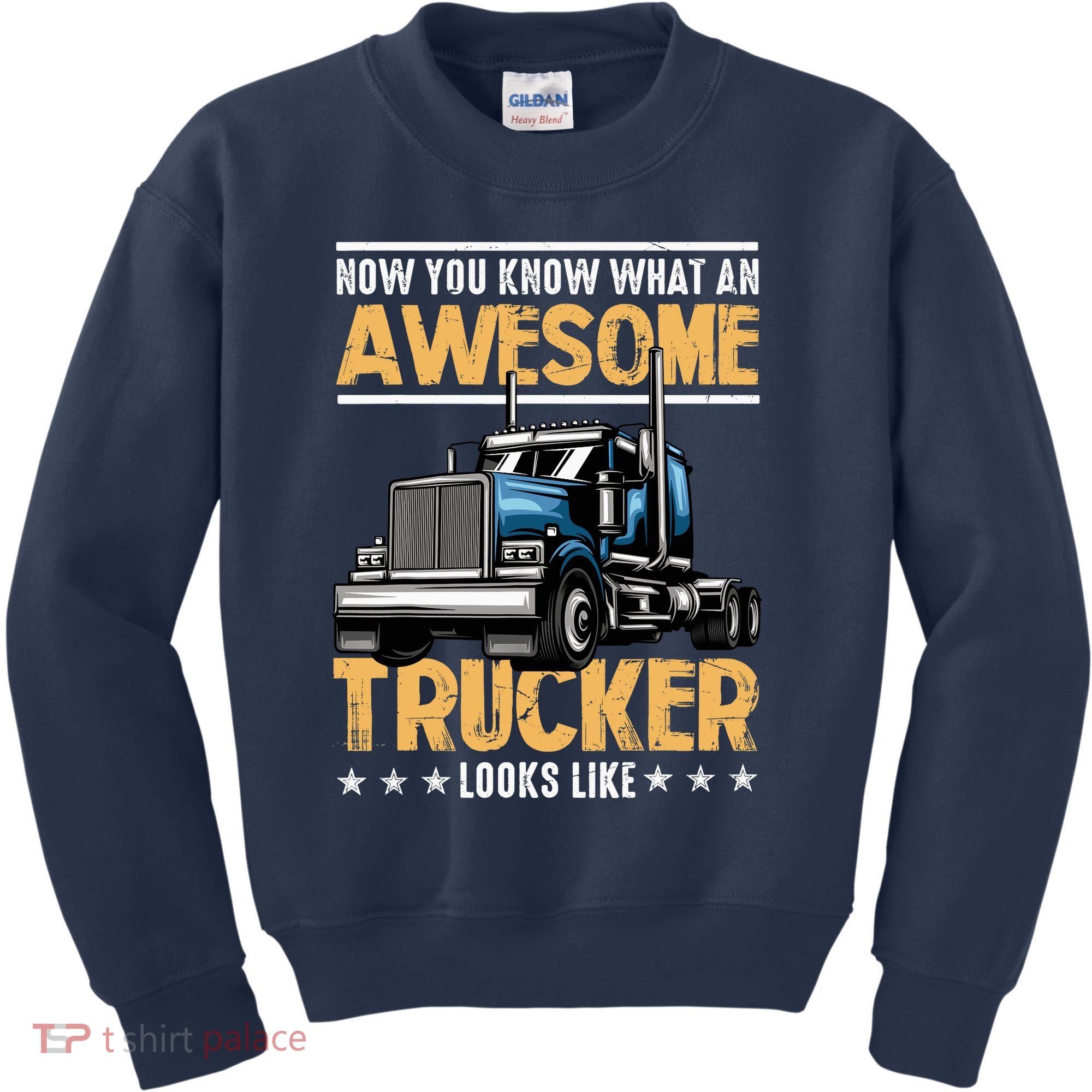 Awesome Trucker Semi Truck Driver 18 Wheeler Mechanic Funny Kids Sweatshirt