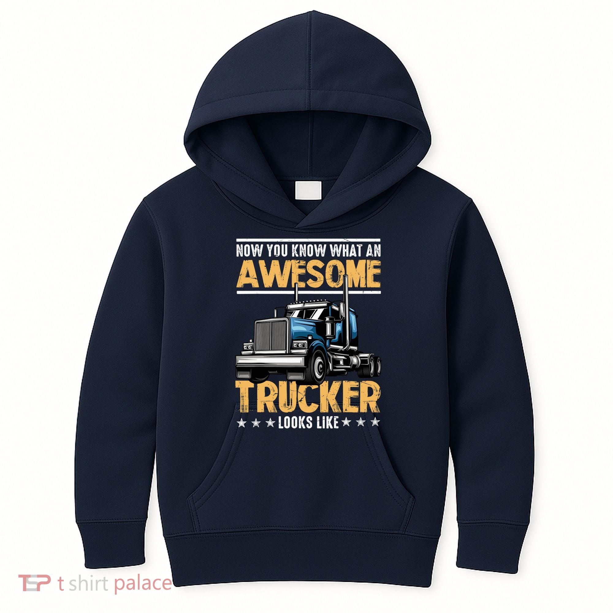 Awesome Trucker Semi Truck Driver 18 Wheeler Mechanic Funny Kids Hoodie