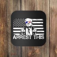 Arrest This Trump Fingers Pro Trump 2024 Trump Arrest This Coaster thumb 0