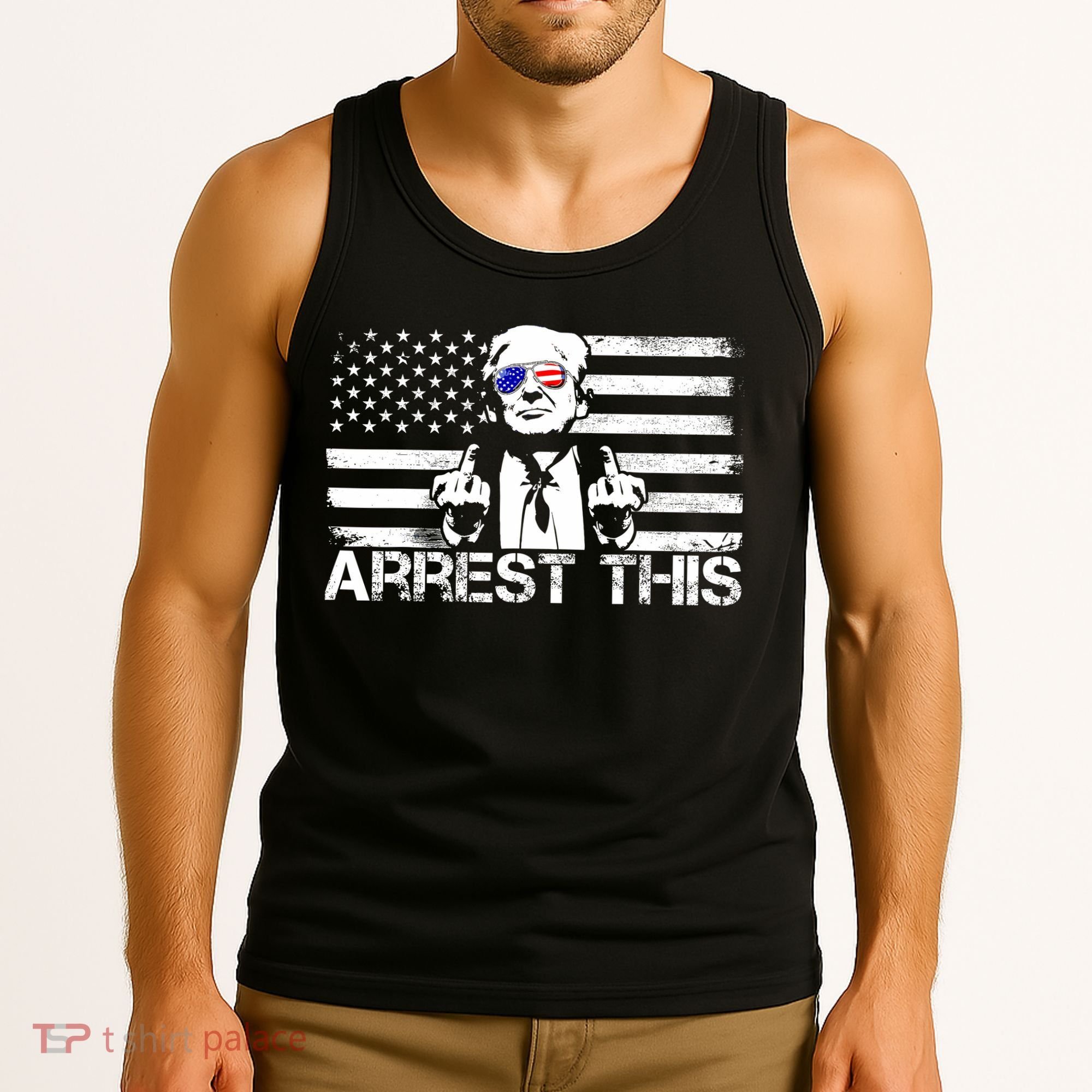 Arrest This Trump Fingers Pro Trump 2024 Trump Arrest This Tank Top