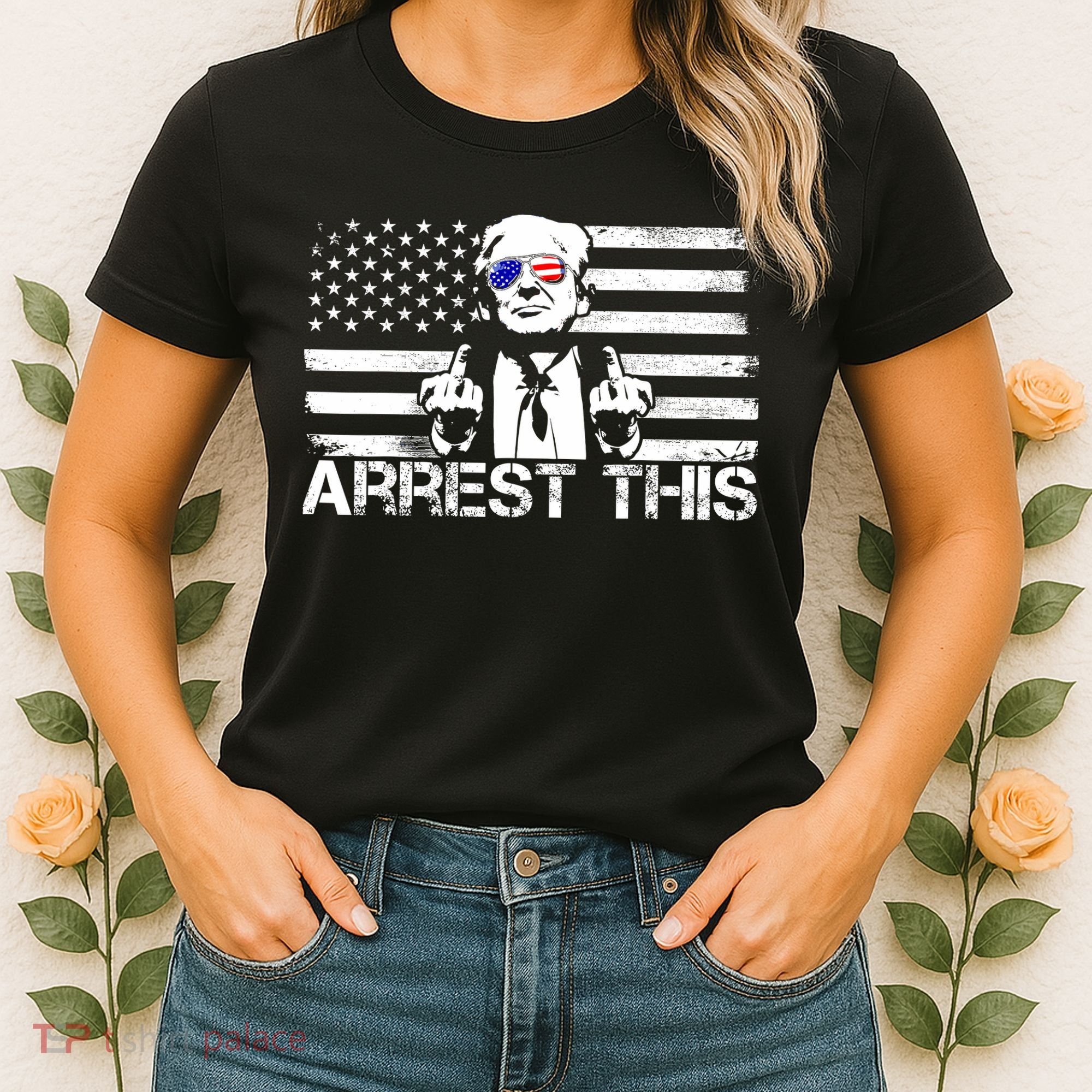 Arrest This Trump Fingers Pro Trump 2024 Trump Arrest This Women's T-Shirt