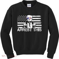 Arrest This Trump Fingers Pro Trump 2024 Trump Arrest This Kids Sweatshirt thumb 0