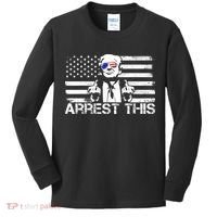 Arrest This Trump Fingers Pro Trump 2024 Trump Arrest This Kids Long Sleeve Shirt thumb 0