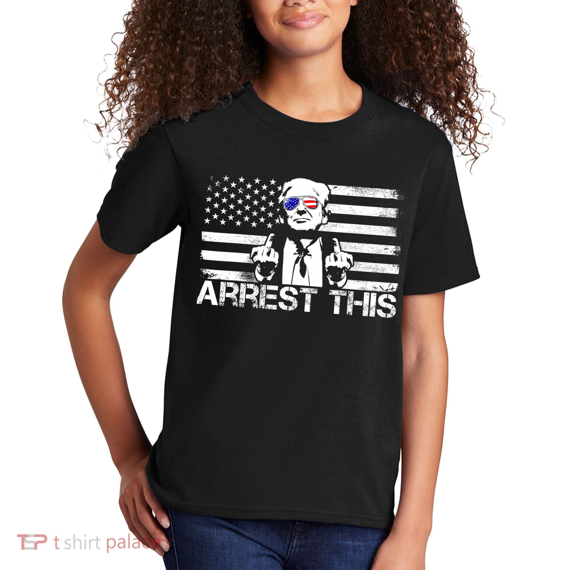 Arrest This Trump Fingers Pro Trump 2024 Trump Arrest This Kids T-Shirt